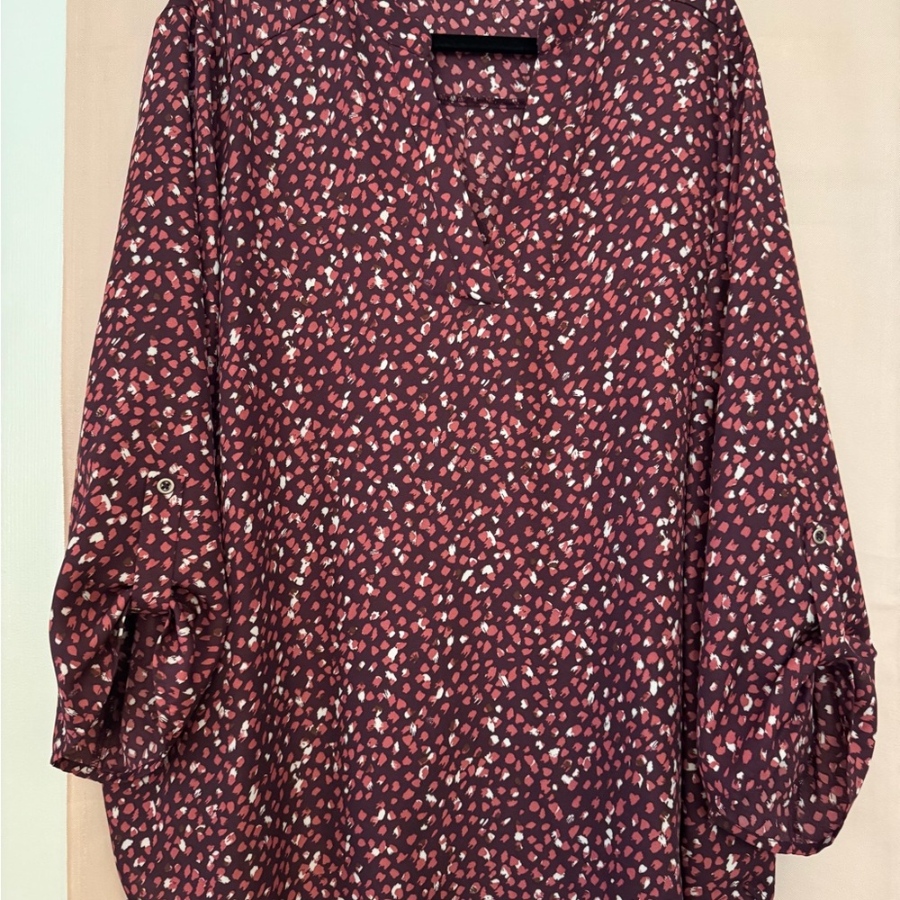 Women's Floral Print Top - Burgundy